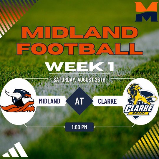 MidlandU_FB's tweet photo. Tune in for Fall Opener against Clarke University Tomorrow! https://t.co/K0zJpWvOtc