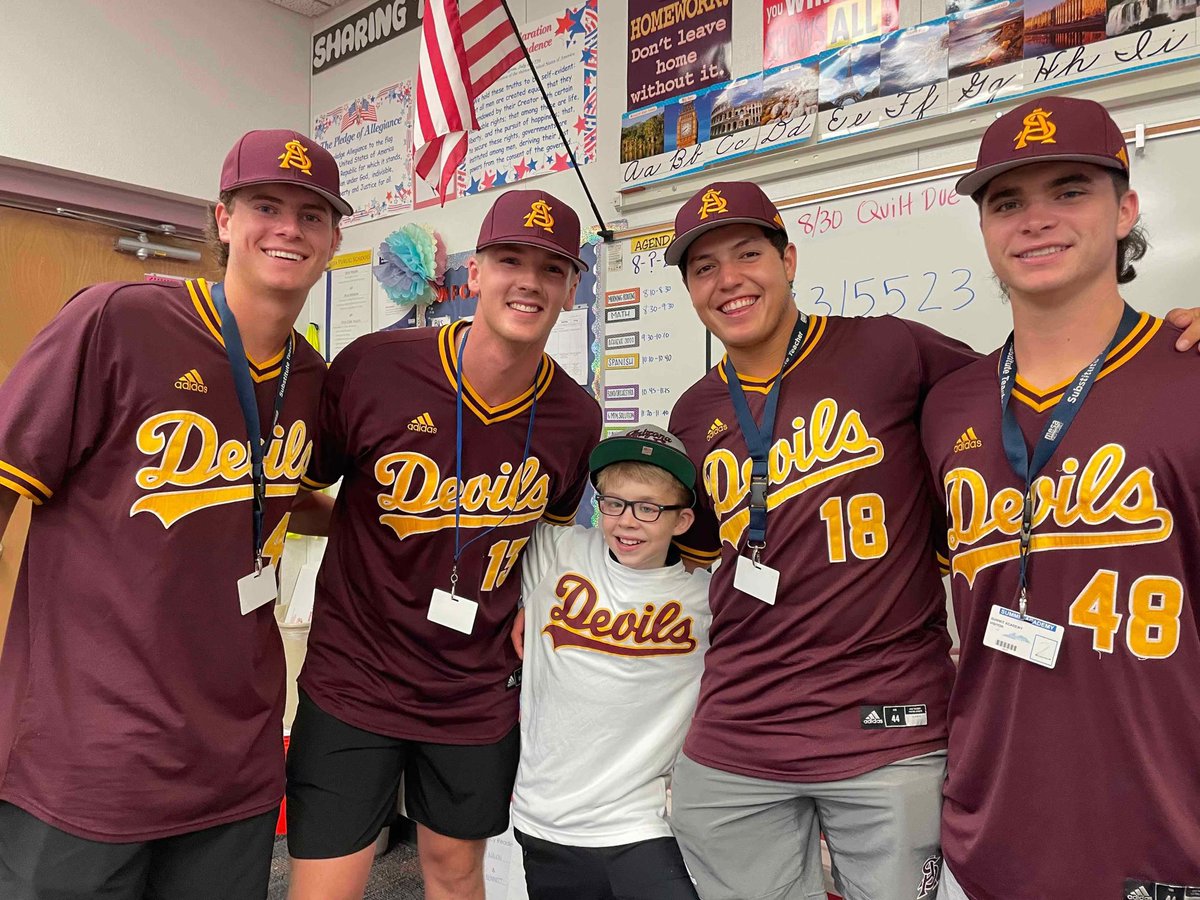 Sun Devil Baseball (@asu_baseball) on Twitter photo All of us here at ASU Baseball want to wish a Happy Birthday to our guy, Thad! This stud got to spend his birthday repping his new Sun Devil gear with his ASU teammates, and received the news of a big upcoming announcement that will be taking place in November ✍️
<a href="/GoTeamIMPACT/">Team IMPACT</a> All of us here at ASU Baseball want to wish a Happy Birthday to our guy, Thad! This stud got to spend his birthday repping his new Sun Devil gear with his ASU teammates, and received the news of a big upcoming announcement that will be taking place in November ✍️
<a href="/GoTeamIMPACT/">Team IMPACT</a>