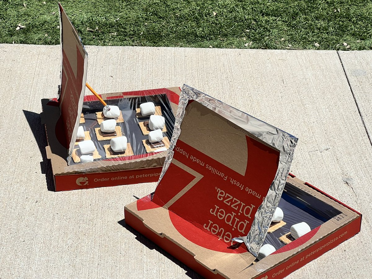 Kpurdy_CTES's tweet photo. Pizza box oven Science lab to finish our lesson on Heating. Thank you to @PeterPiperPizza for supporting today’s lab. #CactusMakesPerfect #TeamSISD https://t.co/iZwKCxBz7l