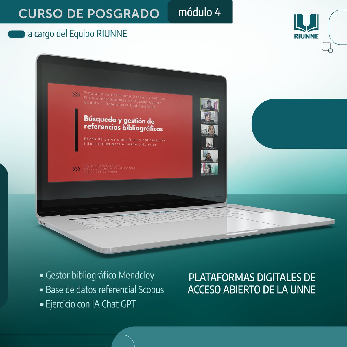 Curso de posgrado "PLATAFORMAS DIGITALES DE ACCESO ABIERTO DE LA UNNE" módulo 4 Exploramos herramientas para gestionar citas, realizar búsqueda bibliográfica y configurar alertas en bases de datos especializados y repositorios.
¡Mejorar la Comunicación Científica es clave! 💡🔬