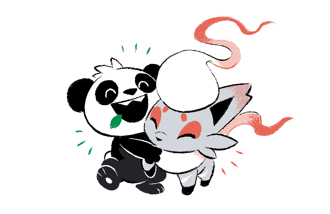 gotchibam's tweet photo. Pancham &amp; Hisuian Zorua ko-fi doodle for Xander! https://t.co/siKH0oqFTu