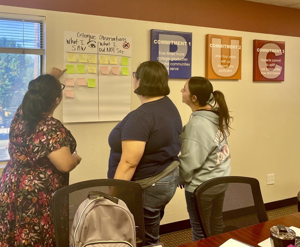 puctrp's tweet photo. Cohort 11 debriefs classroom learnings from the first week of the new school year! #teachingandlearning #pucschools #teacherresidents #teachersofcolor #criticalthinking #instructionalmoves https://t.co/ESkFOGto9x