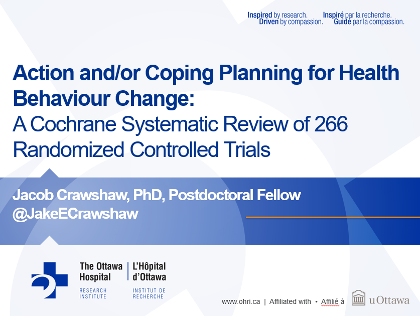 Jacob Crawshaw (@jakeecrawshaw) on Twitter photo For those with some energy left tomorrow afternoon (Sat, 1.30-3.00pm, Pavilion D), come and learn about our review of RCTs using #implementationintentions to change behaviour #icbm2023 For those with some energy left tomorrow afternoon (Sat, 1.30-3.00pm, Pavilion D), come and learn about our review of RCTs using #implementationintentions to change behaviour #icbm2023