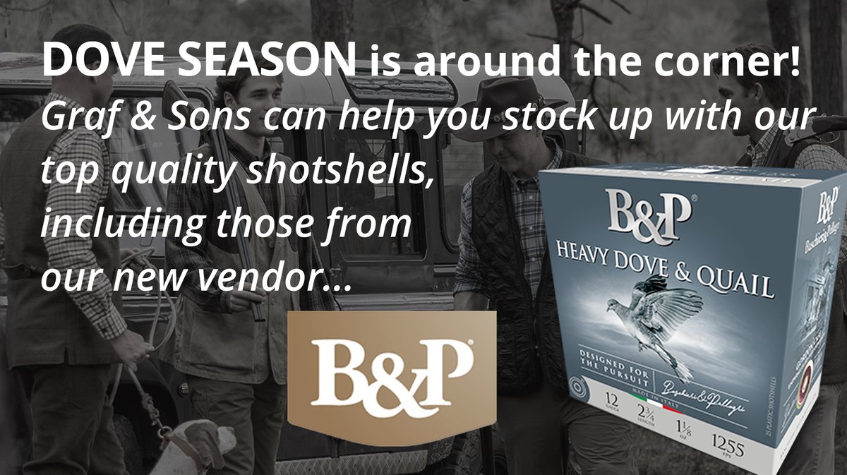 grafandsons's tweet image. Dove Season is around the corner!!!
Shop shotshells here: ow.ly/Laoa50PEycH

#doveseason #shotshells