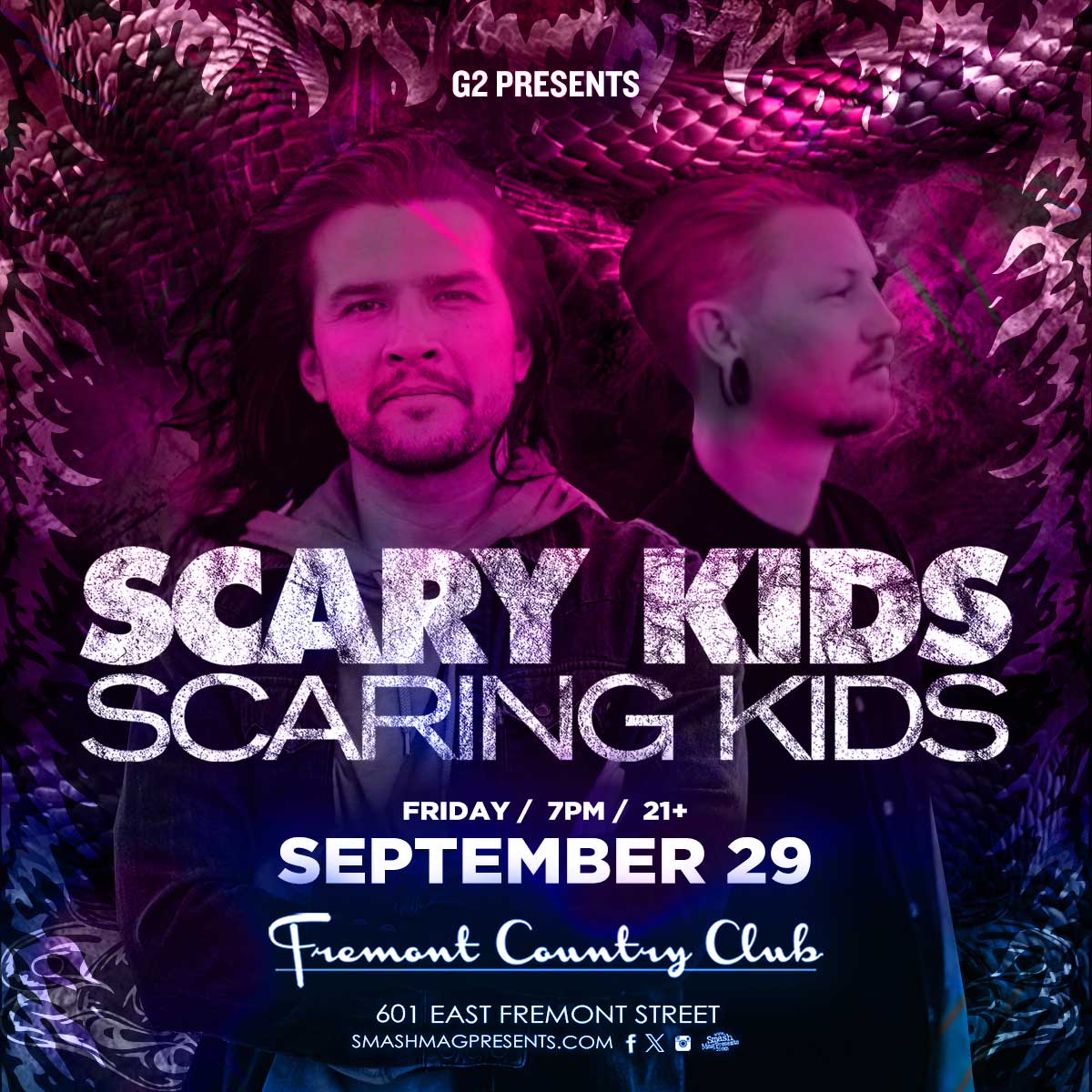 Backstage Bar & Billiards (@backstagebarlv) on Twitter photo π’ JUST ANNOUNCED π£οΈ 
@g2rockslv will #seeyabackstage for @scarykidsscaringkids with SPECIAL GUESTS on Friday September 29th πΈ
For a chance to win TWO FREE TIX:
- TAG a friend in the comments
- FOLLOW @backstagebarlv & @smashmagazine
- SHARE to story for extra entry
β° 7PM π π’ JUST ANNOUNCED π£οΈ 
@g2rockslv will #seeyabackstage for @scarykidsscaringkids with SPECIAL GUESTS on Friday September 29th πΈ
For a chance to win TWO FREE TIX:
- TAG a friend in the comments
- FOLLOW @backstagebarlv & @smashmagazine
- SHARE to story for extra entry
β° 7PM π