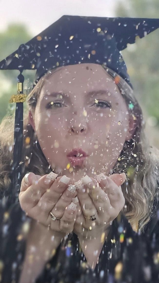 PptPrincess's tweet image. 🎓✨ Proudly crossing the finish line!✨🎉 

Excited to close this chapter and step into a new adventure. Thanks to everyone who supported me along the way. 

📜 Here's to the future! 🌟

#2023grad #excited #firstgencollegegrad #newbeginnings #sparkle #blessed #girlpower #uopx