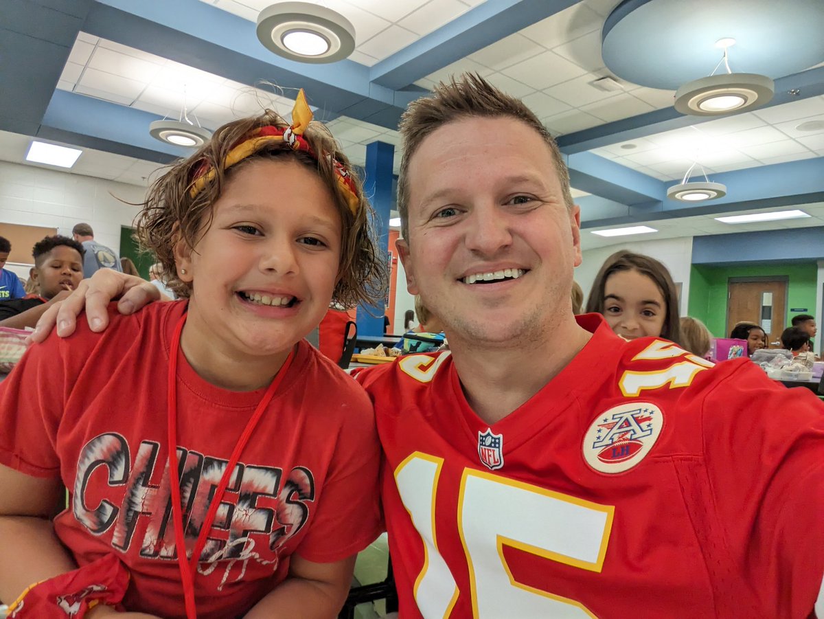 CoachMosh's tweet photo. First Red Friday... preseason counts. Red Friday is all year for fans like her. 
#pcr3Proud #BeBarry #ChiefsKingdom https://t.co/enW4fJMjrV