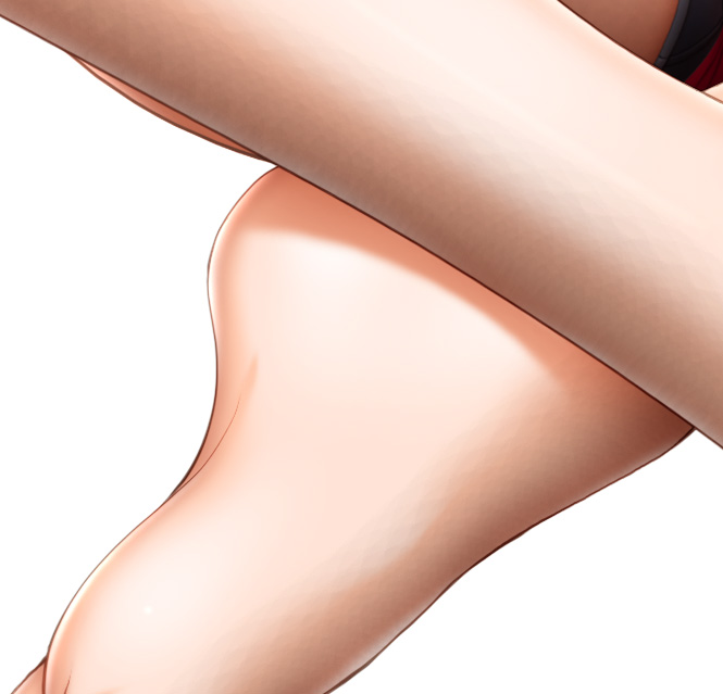 な～んか影がおかしいな～と色を変えてみたらめっちゃ荒れてた…😨
グラデーションをふんわりかける為にブラシのペイント間隔を開けてるので大きなサイズのブラシで大きな絵を大きく塗るとこんな感じになるらしい。
右の様にぼかしをかければいいんですが、端の色が薄くなるので少し塗り直しが必要…😢 