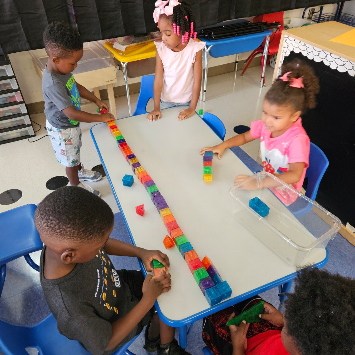Minor_Community's tweet photo. Mrs. Hines’s PreK Class worked on nonstandard measurement this week! 🍎📏 @JEFCOED https://t.co/G6pxajw06G