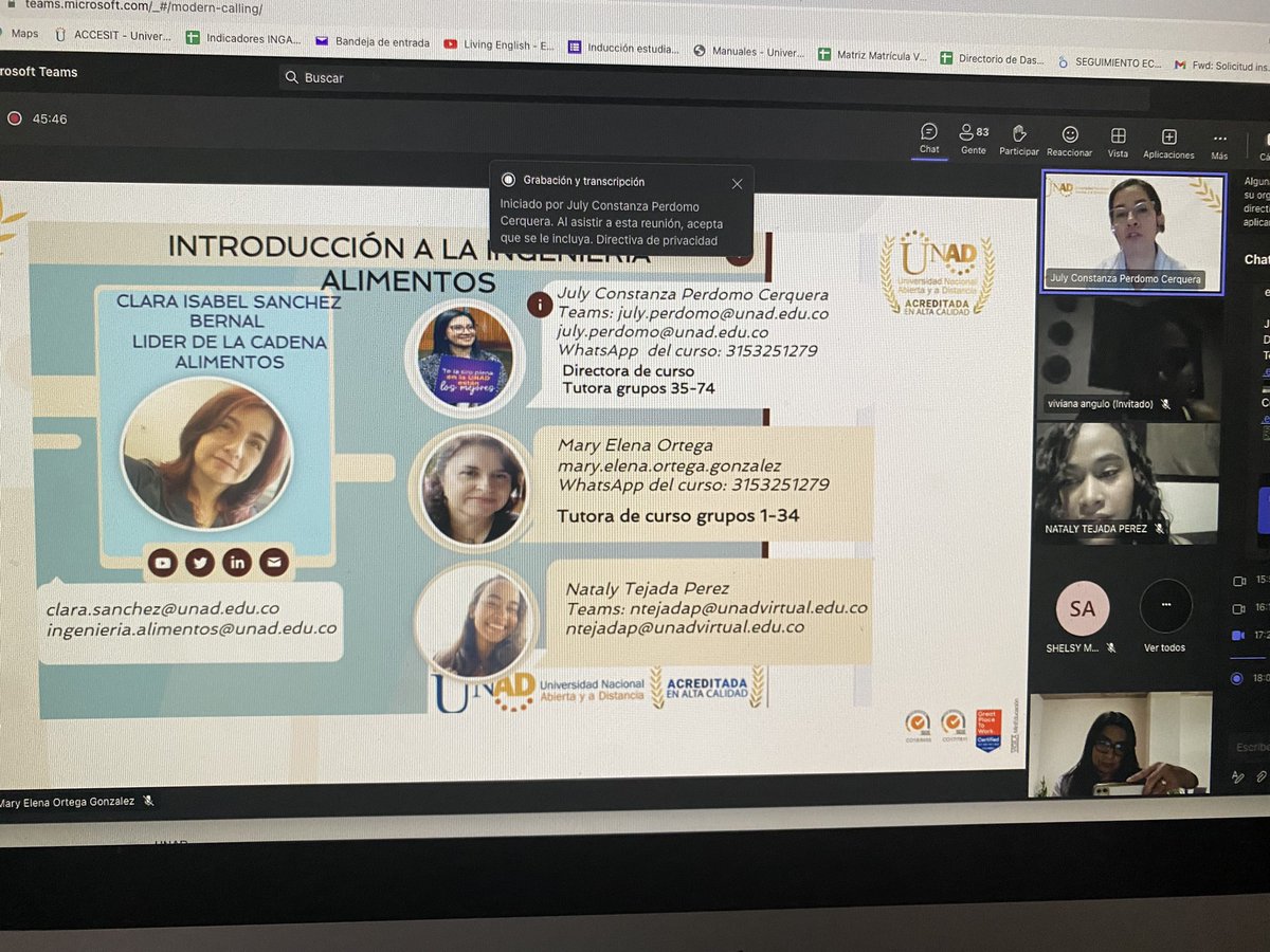 Inducción a estudiantes nuevos del programa de Ingeniería de Alimentos en <a href="/UniversidadUNAD/">Universidad UNAD</a> 
<a href="/ClaudioCamiloG1/">Claudio Camilo Gonzá</a> <a href="/AlimentosUNAD/">Alimentos UNAD</a> <a href="/JULYPERDOMO/">July Perdomo</a> <a href="/UNAD_ZCBC/">UNAD Zona Centro Bogotá Cundinamarca</a>