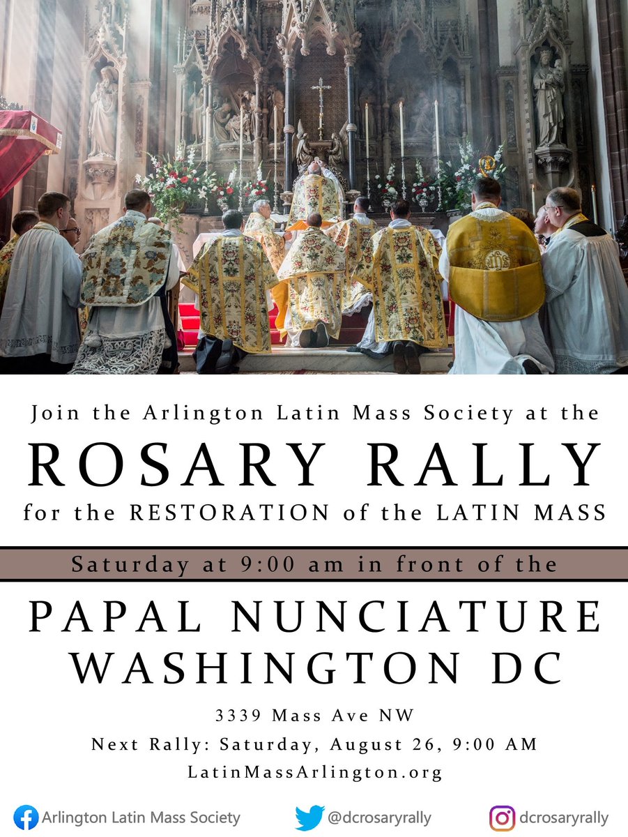 dcrosaryrally's tweet image. Join us TOMORROW to pray for an end to Latin Mass restrictions!