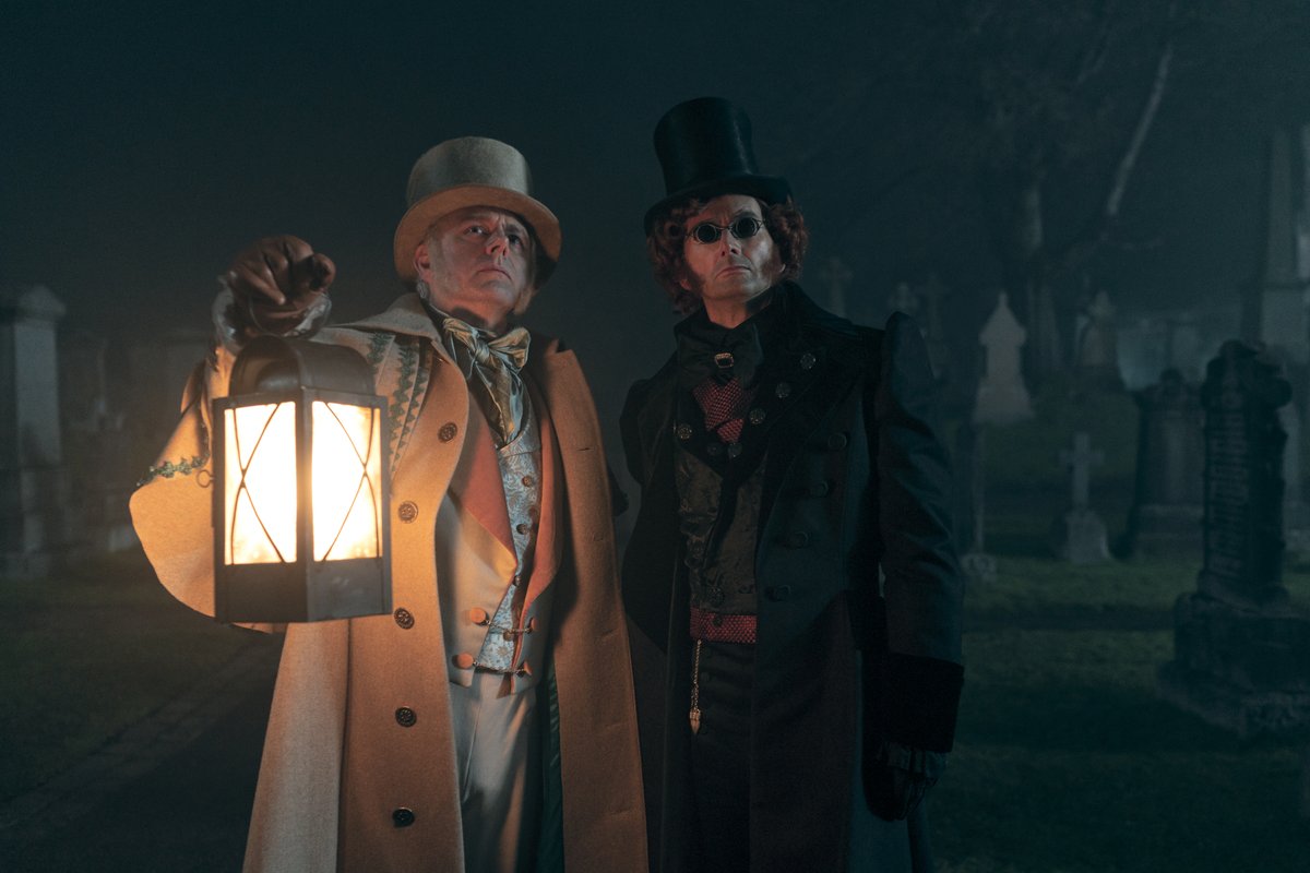 GoodOmensPrime's tweet photo. Quick, what's the best way for an angel and a demon to chase away the Sunday scaries? https://t.co/HevbTnnFWy