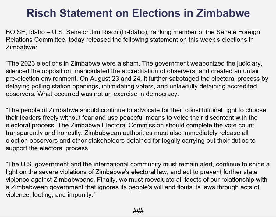 Senate Foreign Relations Committee Chairman tweet media