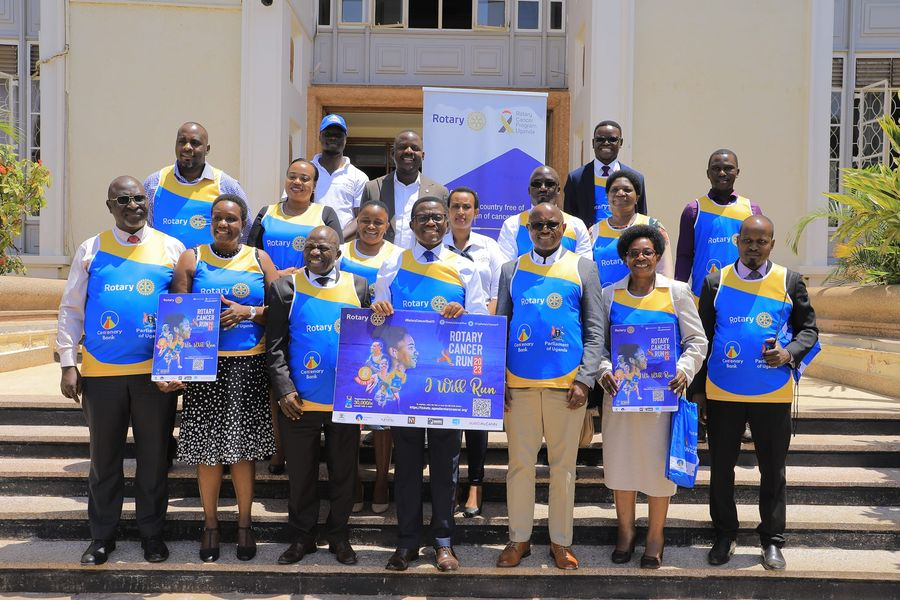 CentenaryBank's tweet image. This morning alongside delegations from both Rotary and Hariss Int.  Our MD Fabian Kasi met the Katikiiro of Buganda Charles Peter Mayiga to enlist his support of and participation in this year&apos;s Cancer run taking place this Sunday. #RotaryCancerRun23 #runforhope