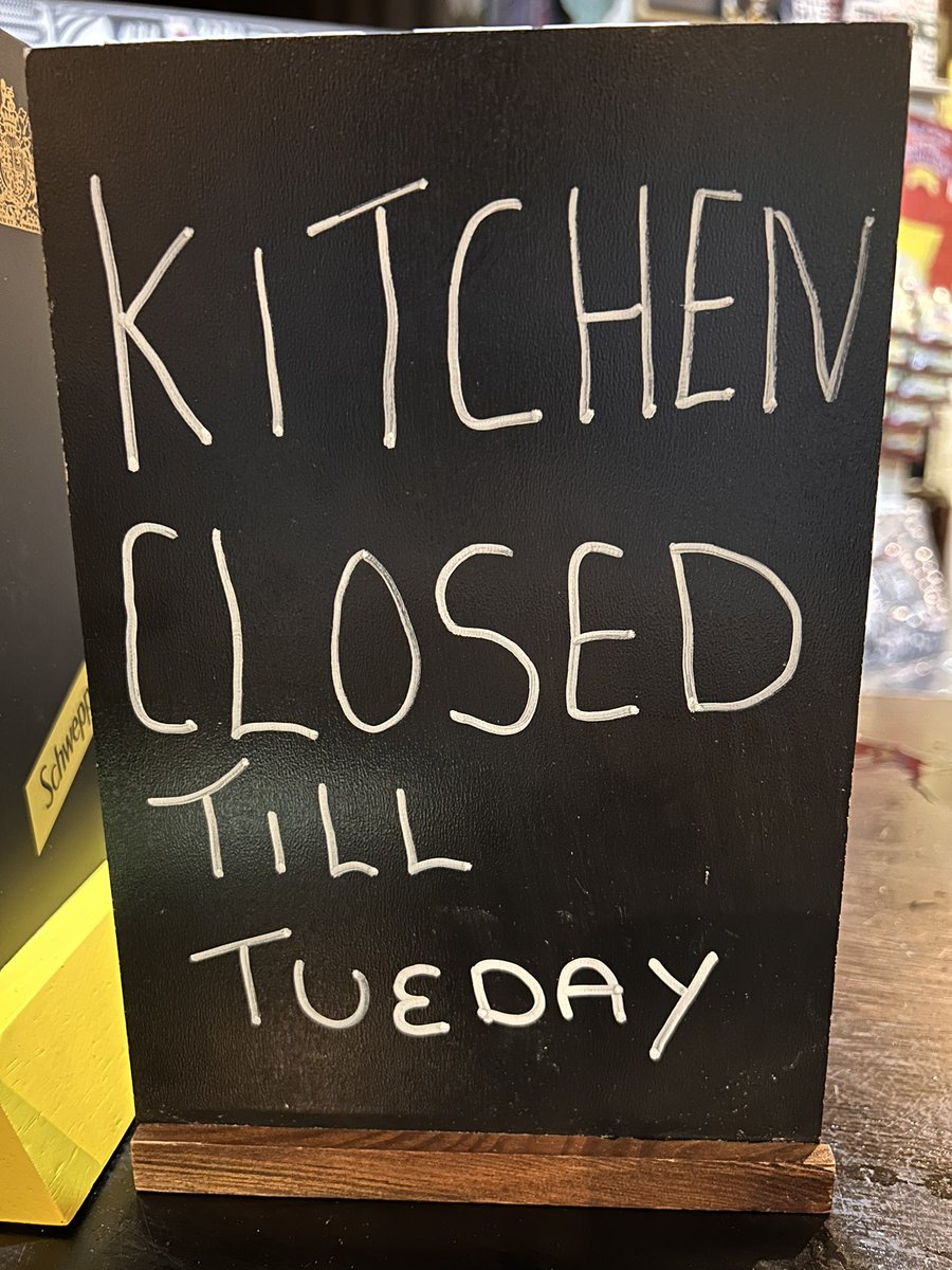 We have to close our kitchen until Tuesday to electrical problems, sorry for any inconvenience