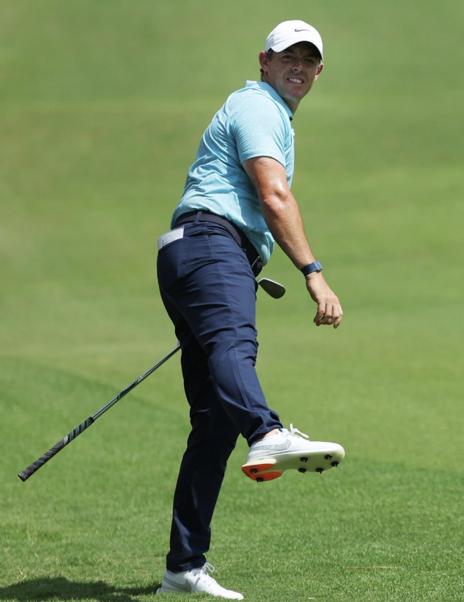 NUCLRGOLF's tweet photo. 🚨🤕⛳️#UPDATE — Rory McIlroy discussed his back injury post round: “Yeah, I can't hit the ball left-to-right and -- yeah, I can't swing my irons the way I want to. I can't turn my right side through the ball. So from the top of the swing I'm just sort of throwing my arms at it and it's a lot of face rotation and I can only really hit it one way with the irons. I can't hit the driver the way I usually do. Like, teeing it up I'm teeing it down and just hitting a sort of flat little runner down there. So, yeah, look, a little limited to the shots that I can hit, but I'm getting by.”