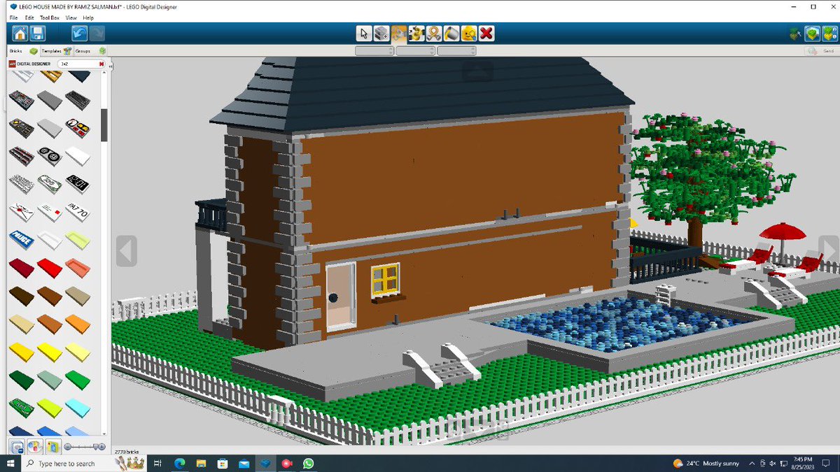 LegoRamiz's tweet photo. This photo shows how I added the sofa, lamp, and the pools and all the other stuff for my backyard of my very own LEGO house!#legohouse #legoafol #afol #brickfans #brick #legodigitaldesigner #legomodels #legocityupdate #legocity2023 https://t.co/vMAiqSu2fA
