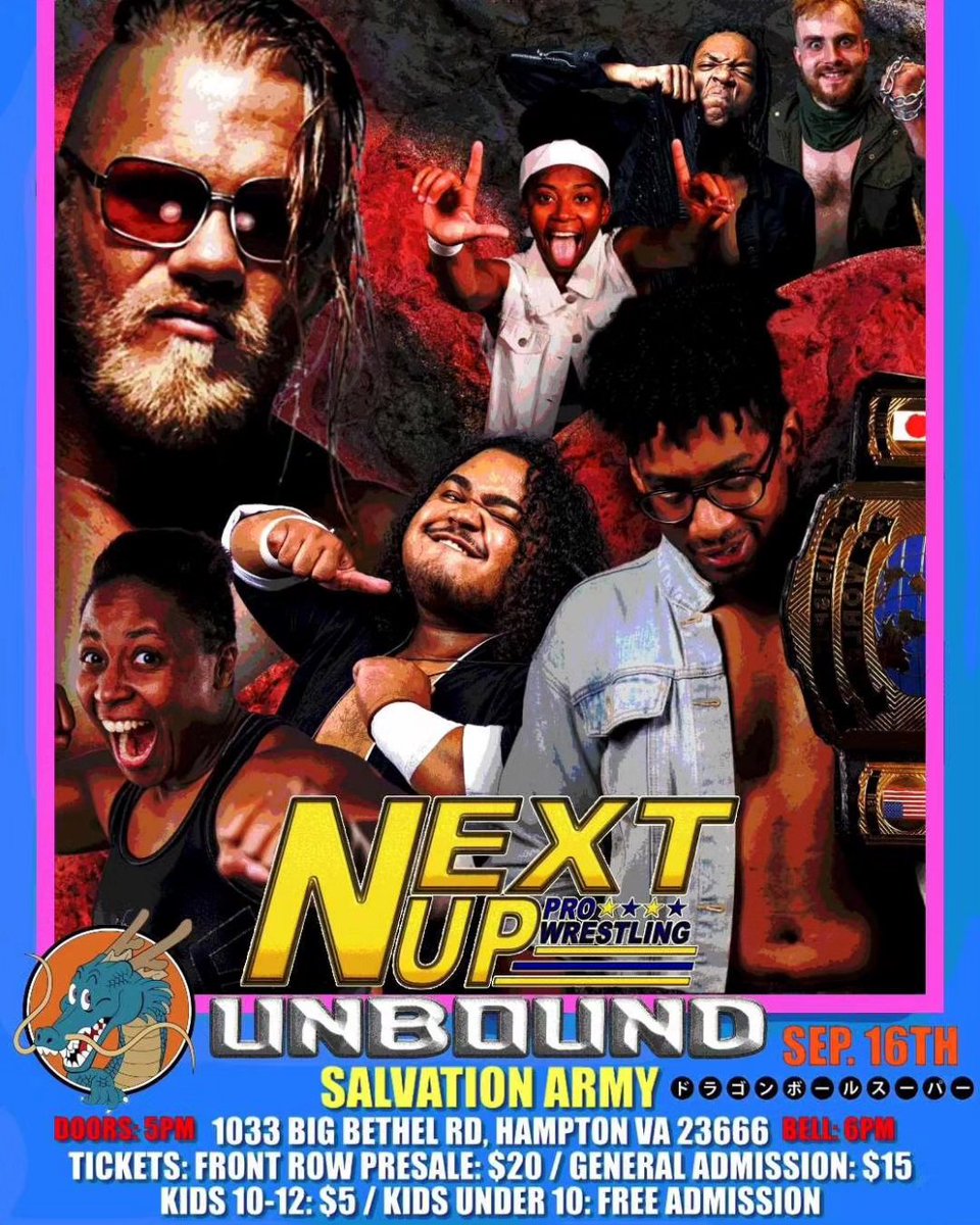 NextUpPro's tweet image. Our 1-year anniversary is something event you don't want to miss! Starring The Next Up Pro Wrestling Champion Eel O’Neal, MLW's Alexander Hammerstone, Jordan Blade, Victor Walker, Oak, Avery Jax, The United States Champion Gabriel Kai, and many more! 

eventbrite.com/e/next-up-pro-…