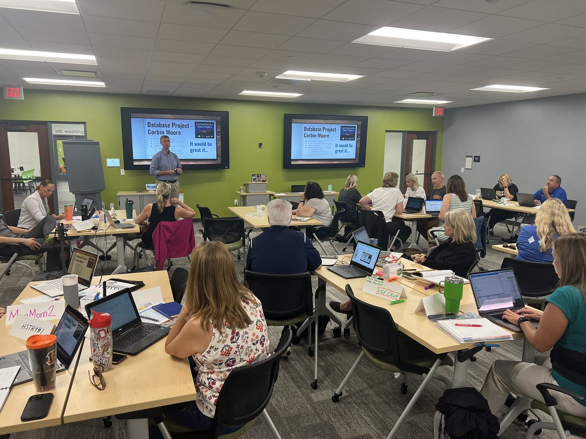 Our first Southwest Ohio Coordinators of Gifted Children (SWOCoG) of the year met @HamiltonCoESC this morning. Love the advocacy, dedication, & passion this group brings to serving gifted learners.  Thanks to Corbin Moore for presenting about his #ConstellationsDataProject!