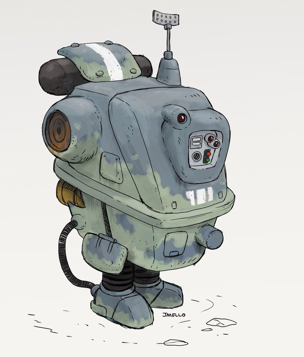 its_jmello's tweet image. I painted up a sketch for a future model build. Maschinen Krieger meets GONK Droid