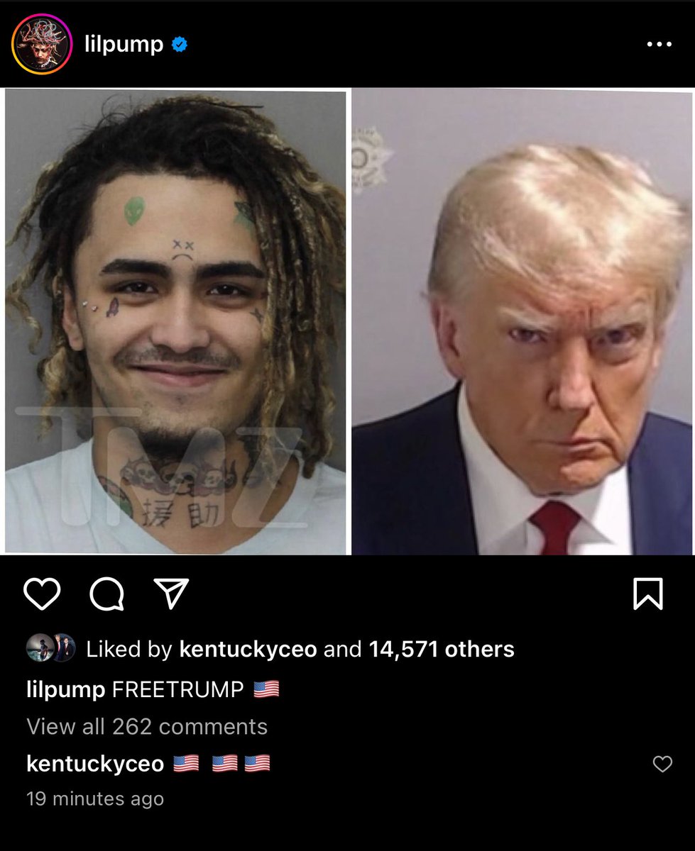 🚨Rapper @lilpump stands with Trump against the political persecution!