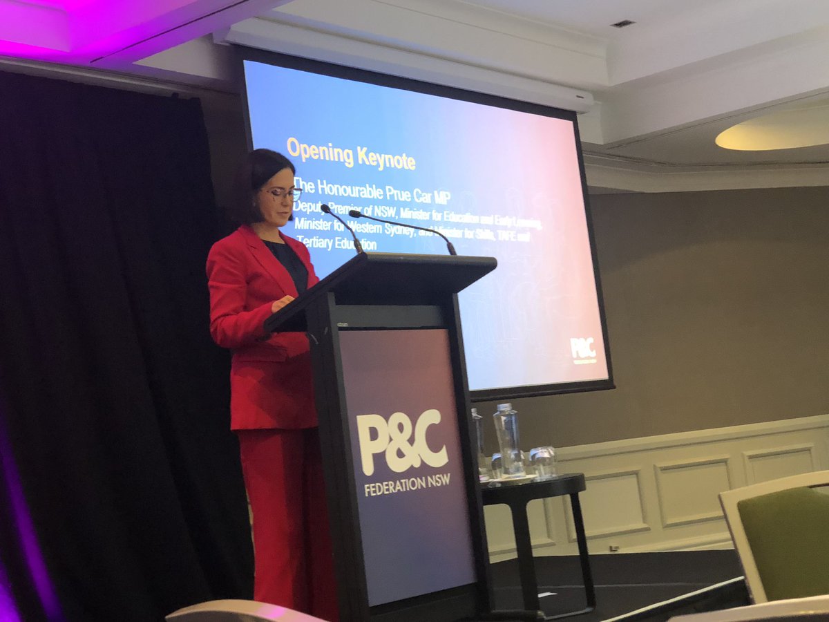 nabi_saba's tweet photo. Wonderful to have NSW Deputy Premier @pruecar delivering the Opening Keynote #pandc23 @NSWPandCFed and great acknowledgement of country from Uncle Michael and Aurielle and a welcome address from Jane, NSW P&amp;C Federation CEO https://t.co/BJFlIQLQ2T