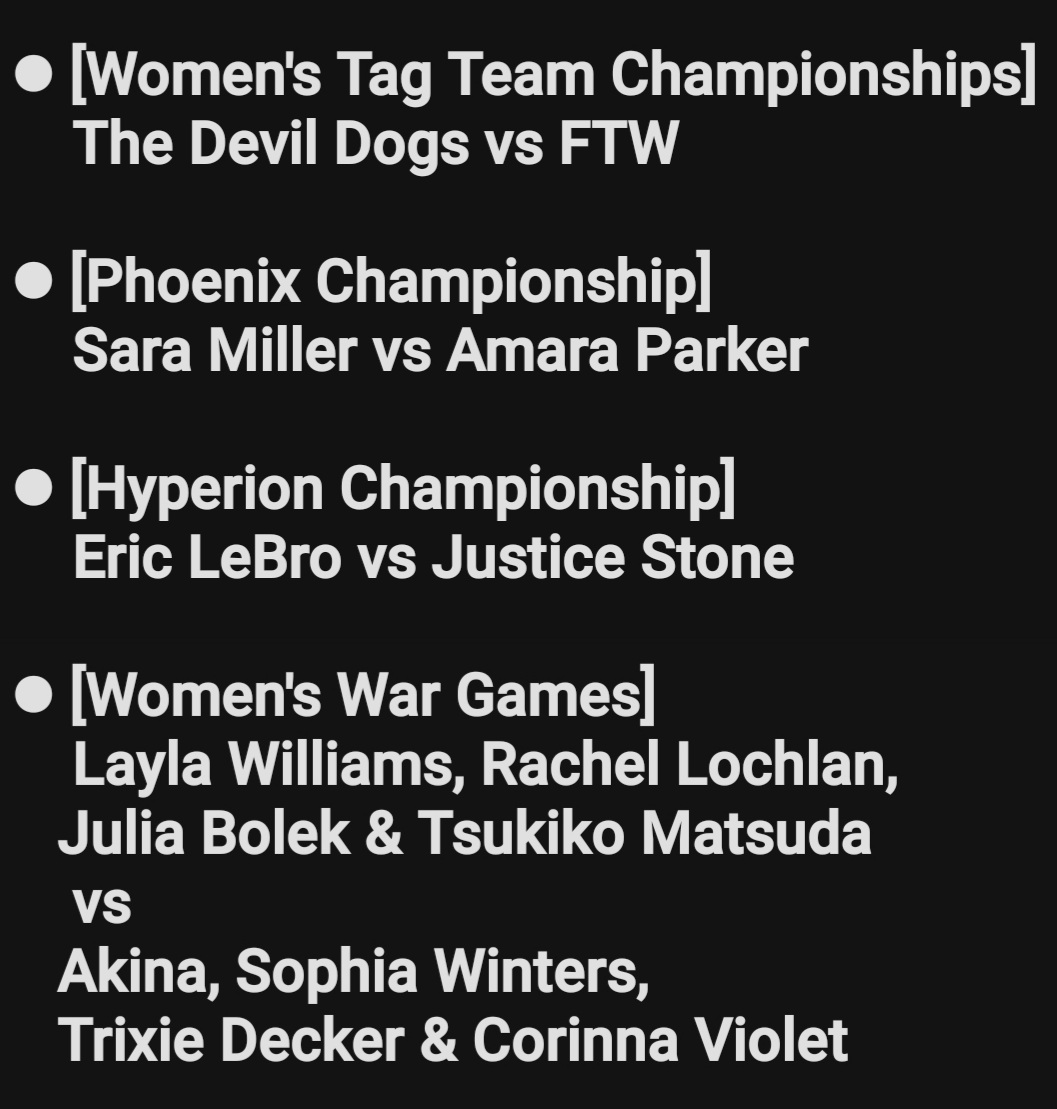 On Monday we enter Arcane where every champion and grudge match is settled along with starting off and finishing the night with war games where each team fights for big opportunities. Good luck to all the fighters and see you all Monday!