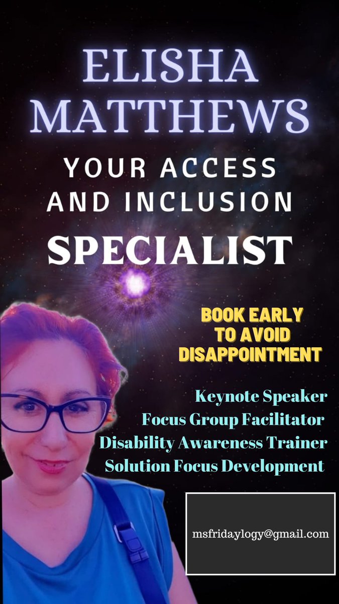 MsFridayology's tweet image. If you are looking to make your business more accessible and inclusive (and you should be) get in touch. Let&apos;s talk about what I can offer. Don&apos;t fear it. Inclusion is an evolving process #DisabilityAccess #InclusiveCommunities
