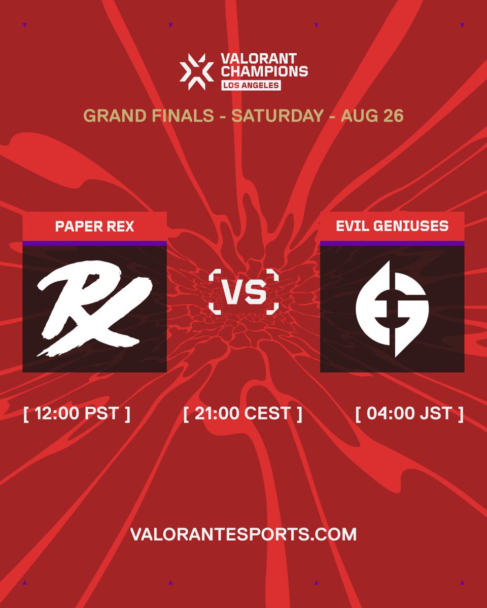 The Grand Final is set! #VALORANTChampions