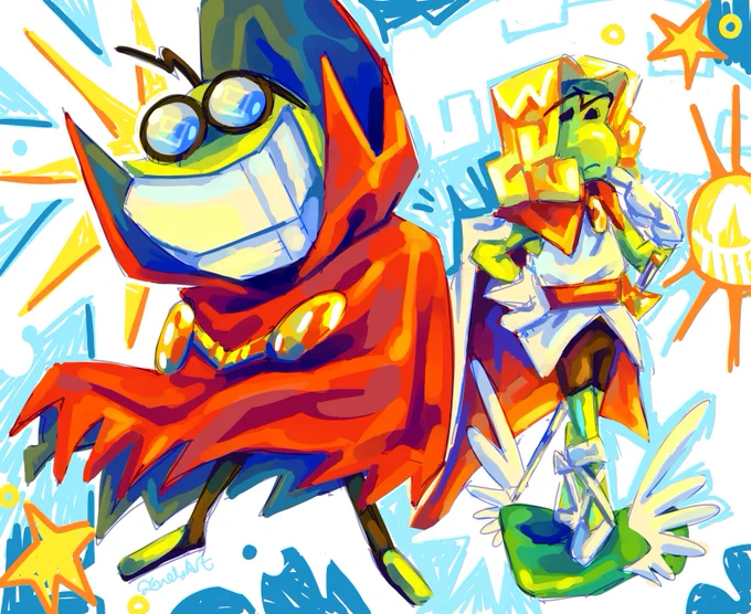 couple of silly superstar saga drawings  #fawful #princepeasley