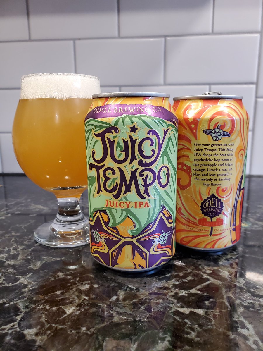 Juicy Tempo Juicy IPA by Odell Brewing 7.7% Delicious! Cheers Peeps 🍻 @JohanBBT @ephoustonbill @RealBMaxwell @BPlohocky @Senor_Greezy @D_V_T_ @mikeadam16 @badhopper @cellmavin #beers #beer