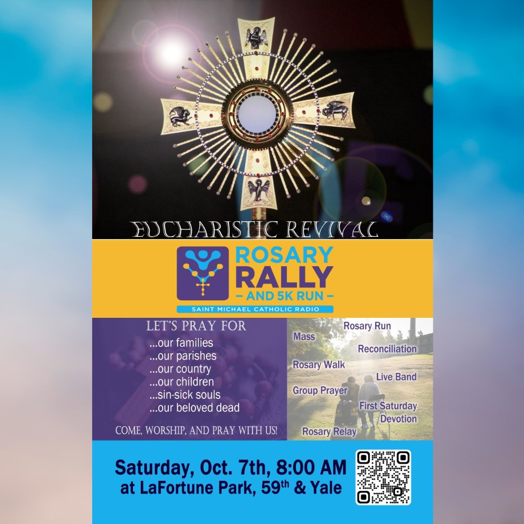 DioceseofTulsa's tweet image. The Tulsa Rosary Rally
Theme: Eucharistic Revival
5K Run and 1 Mile Walk
Free
Outdoor Mass and First Saturday Devotion
Saturday, October 7, 2023
8:00am
LaFortunePark
28th &amp;amp; Yale

To register, go to: tulsarosaryrally.com/register/