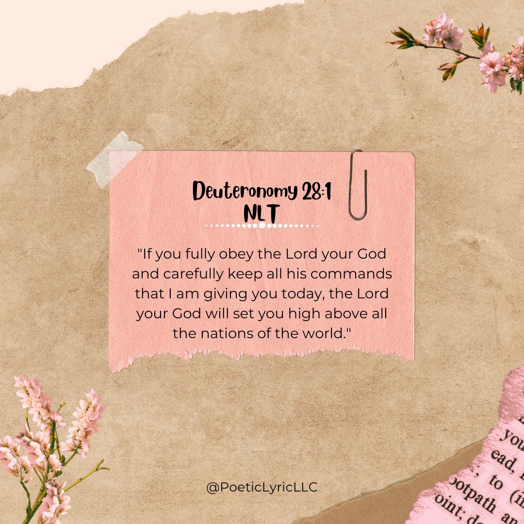 PoeticLyricLLC's tweet photo. #IYKYK #ObeyTheLord #YourGod #NLTBible #Deuteronomy281 #poetrycommunity #God #loveall 
#LordYourGod #PoeticLyricLLC https://t.co/Fm7e2wfCyk