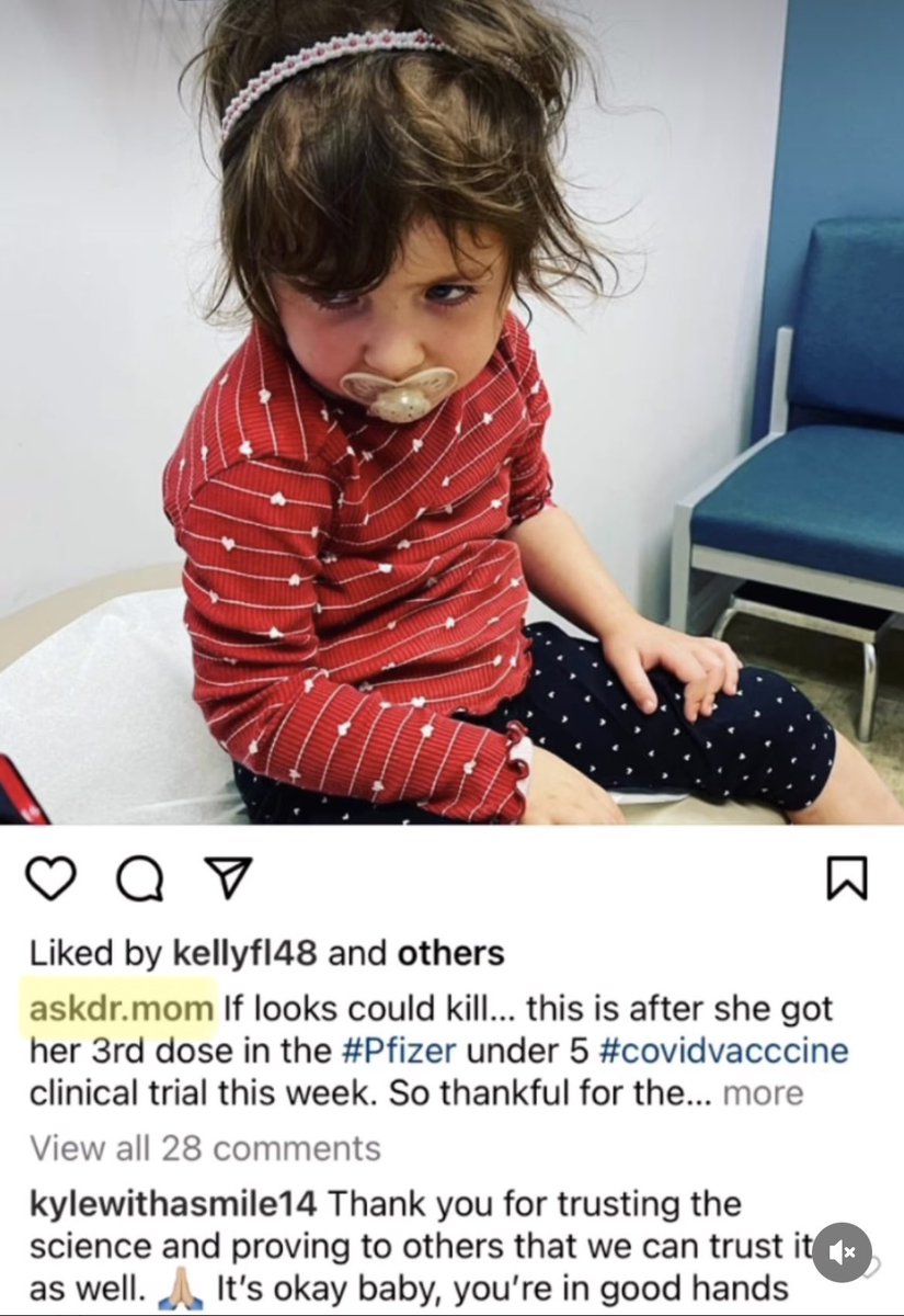 If looks could kill... this is after she got her 3rd dose in the #Pfizer under 5 #covidvacccine clinical trial this week.

Yikes 😳
