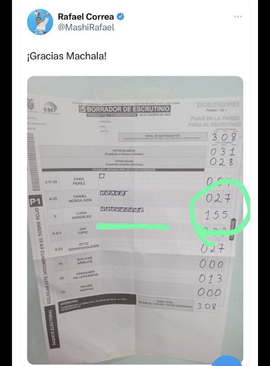 Politica_Inco's tweet photo. #CartelRC5
Los que reclaman por elecciones en el exterior son los mismos que postean el Mega fraude en Machala
Delincuentes miserables!
#RedDeTuiterosDemocraticos https://t.co/mZK8sdjLOz