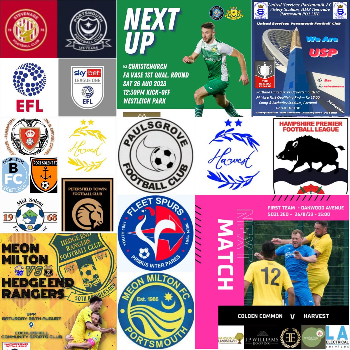 Pompey_Football's tweet photo. โฝ๏ธ Sat Matchday โฝ๏ธ
.. all the best today ๐
@Pompey (a)
@usportsmouthfc (a)๐
@MONEYFIELDSFC (a)๐ at #Westleigh 12.30pm
@FcHarvest (a)
@PaulsgroveFC (a)
@FCMeonMilton (h)
#HarvestRes (h) at #FrontLawn
.. plus the @MidSolent teams in #preseason action ๐ https://t.co/JfVfMzoQ3h