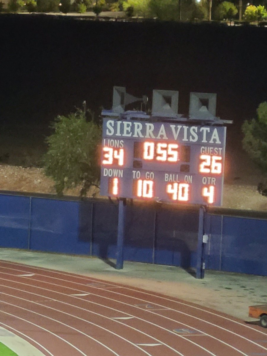 sierravistafb's tweet photo. Final Score at THE DEN...
-
-
-
#yeahhwedifferent #onevista #vistapride #onefamily #defendtheden #highschoolfootball #football #studentathlete https://t.co/9fm0smLyu4