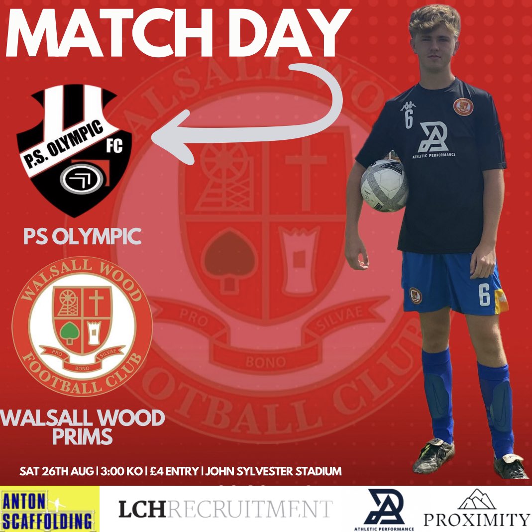 𝐌𝐚𝐭𝐜𝐡𝐝𝐚𝐲..

We welcome PS Olympic to the John Sylvester Stadium for our first home game of the season. 

📆| Sat 26th Aug
🆚| @psolympicfc
⌛️| 3pm KO
🏟️| John Sylvester Stadium, WS9 9NP
💷| £4 Entry

#FTGOTW #AntonScaffolding #AthleticPerformance #LCHRecruitment