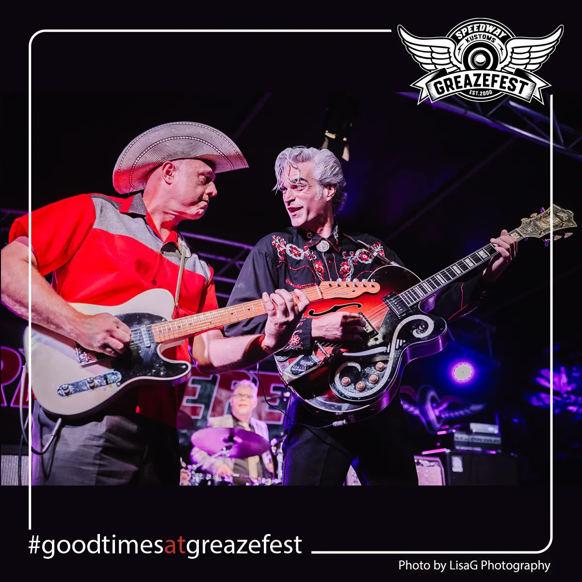 Looking back to the good times at GreazeFest 2023. Deke Dickerson and Mitch Polzak on stage, photographed by LisaG Photography.

#greazefest #greazefest2023 #kustomkulture #rockabilly #lisa_g_photography #dekedickerson #mitchpolzak