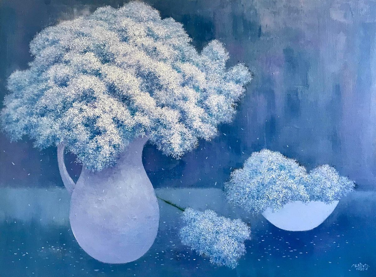 Peichunn's tweet photo. ➰ Bloom alone in the dark night
➰ Oil on canvas

🔗More of my art

https://t.co/ZTaJ41jMO2 https://t.co/zVB7vZoPu0