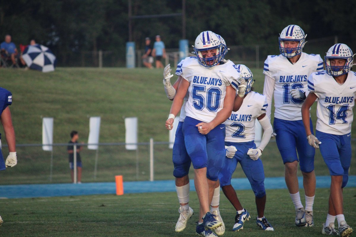 AGBluejayFball's tweet photo. Came Home with a Game 1 Road Win 28-3 over Columbus Lakeview. Lots to lean our hat on and lots to learn. Thanks for everyone that made the trip. The Birdcage Never Disappoints!
#playwithHEART
#iAMtheSTANDARD
#AGRise https://t.co/MvD0tdBoBy