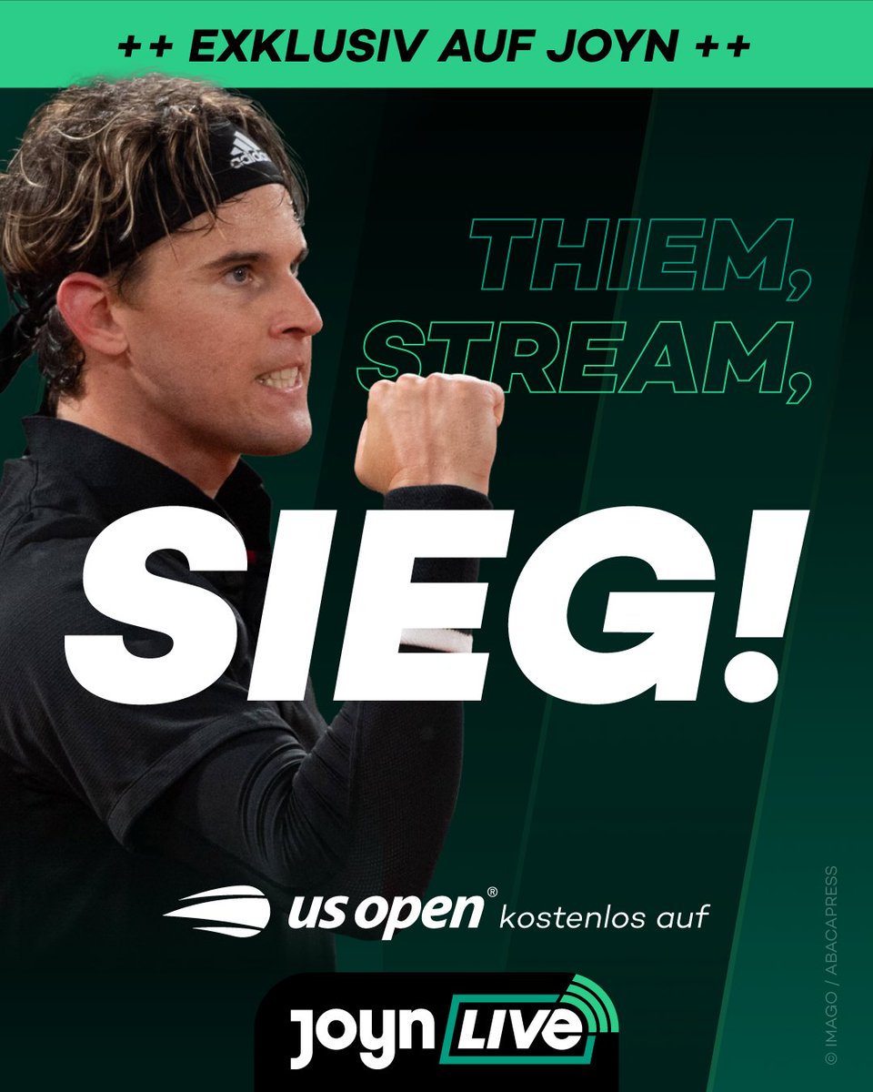 Thiem, Stream &amp; Sieg heißt es ab Montag bei den US Open Tennis Championships in New York. 🗽
Die Spiele der Österreicher:innen 🇦🇹 sowie das Herren-Finale verfolgt ihr LIVE und kostenlos auf JOYN. 😎 
#joynat #joyn #usopen #tennis