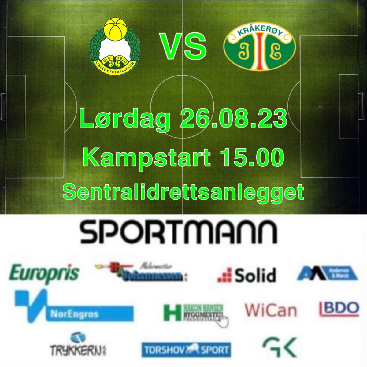 🤩 Kampdag 🤩

Guttane tar turen til Lisleby for et skikkelig lokaloppgjør i dag! 

🏆 16. runde Amedialigaen
🆚 Lisleby FK
🕰️ 15.00
🏟️ Sentralidrettsanlegget

Møt opp og støtt guttane på veien til den tredje strake seieren i høstsesongen 🤍💚

#forzakil