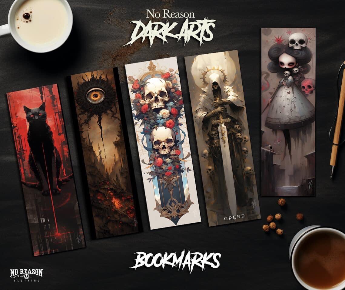 NoReasonSA's tweet photo. Adding these rad bookmarks to our store #darkarts #bookmark https://t.co/s8ZljKx5NW