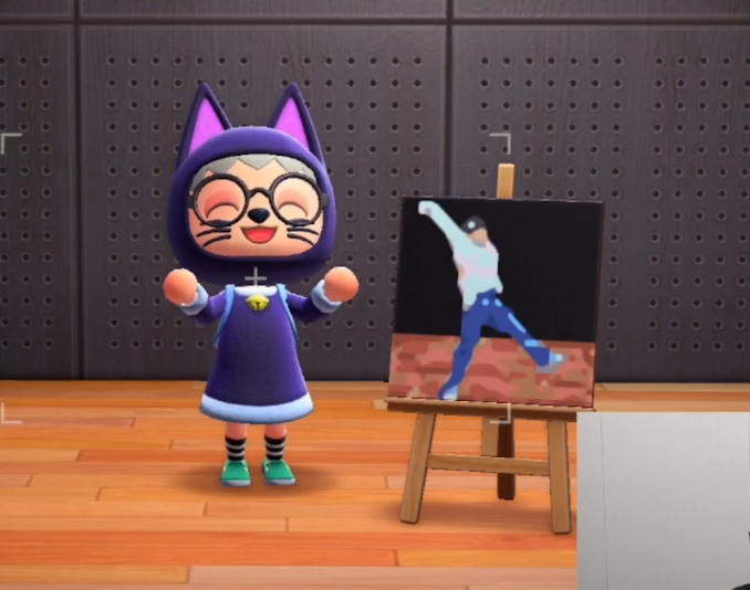 minghaocheol_'s tweet photo. HE TOOK A PHOTO WITH HIS SUPER SHY PAINTING .... he's adorable https://t.co/J0fl2Z1DSp