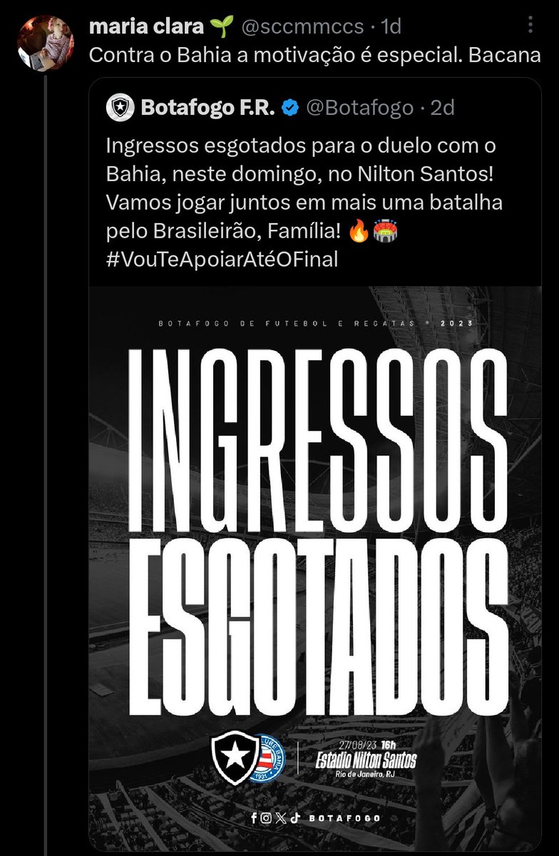 Botafake líder disparado, provável campeão após 28 anos, ganhando de todo mundo com o artilheiro do campeonato, mas os ingressos esgotaram porque o jogo é contra o Super Bahia City. Kkkkkkkkkk Que autoestima é essa meu Deus. Falaram tanto dos pernambucanos e estão iguaizinhos.