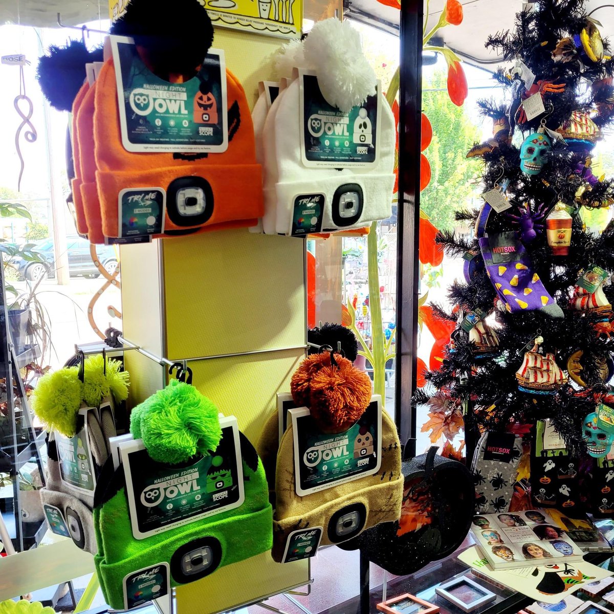 AFTgallery's tweet photo. Halloween Night Scope Beanies have finally arrived!! 
Six styles to choose from w/ limited quantities available of each.
Pick up one of our Eco-Kids face paint pallets as well and your costume is complete!!🤡🎃😈

#aframerstouch
#ShopSmall 
#discoverforestgrove 
#ecokids https://t.co/PDnlYPXyOp