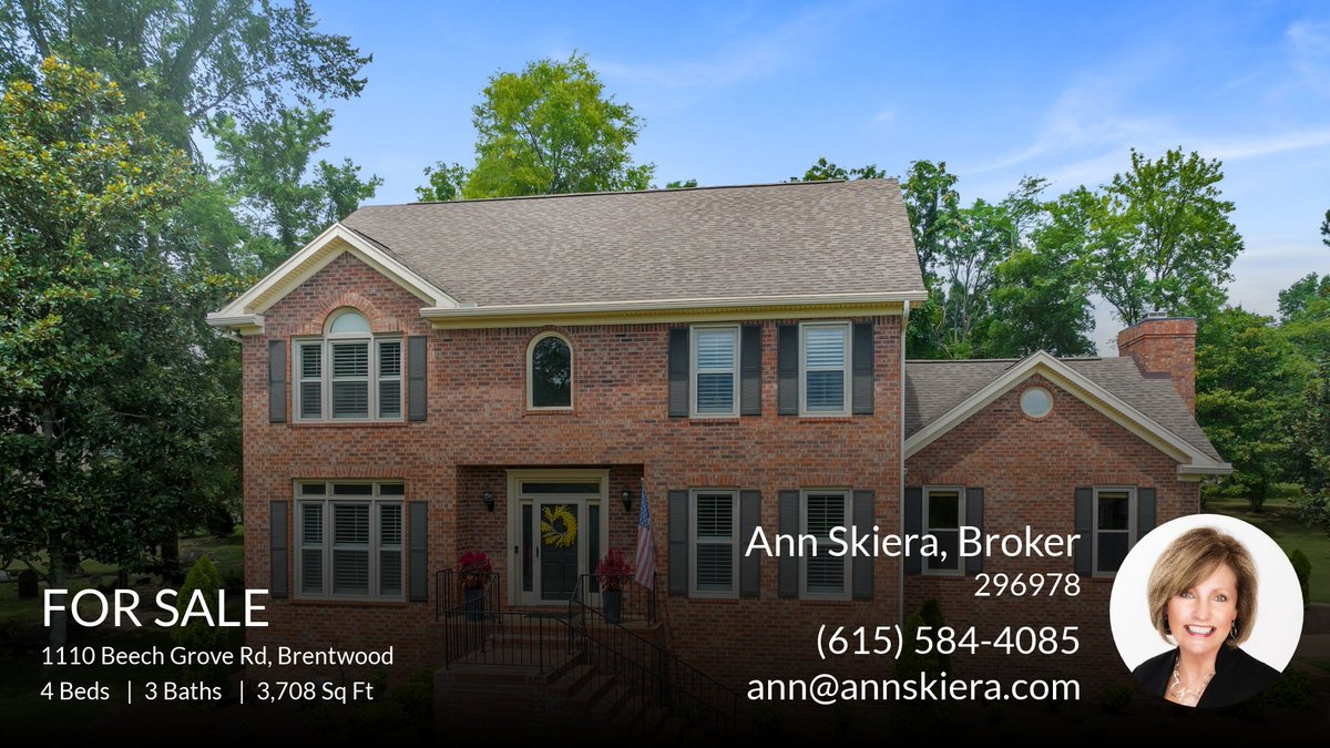 askiera's tweet image. This 4 bedroom home could be yours! Call me at (615) 584-4085 to schedule a showing.

Kind Regards,                           
Ann Skiera, Broker, 
ABR, CRS, e-PRO, RENE, GRI, C2EX, AHWD, SRS
Parks Realty
615-584-4085 Direct homeforsale.at/1110_BEECH_GRO…