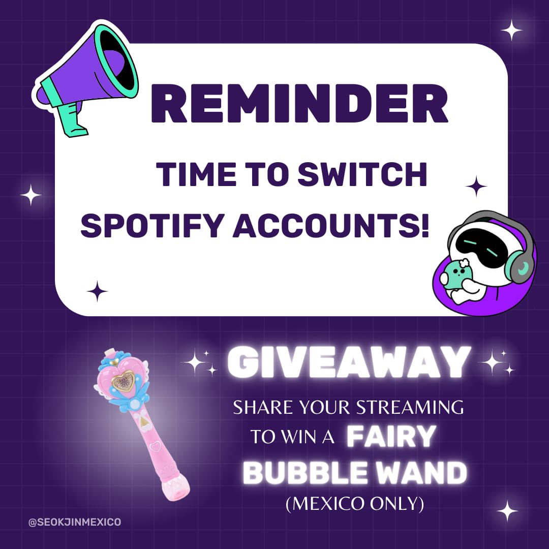 SeokjinMexico's tweet photo. 📢ARMY MEXICO 🇲🇽 

Participa en el sorteo de una varita  mágica 🪄 🫧 de burbujas como la de Seokjin 

Reglas para participar :

1️⃣ Comenta una ss de stream a The Astronaut donde se vea tu perfil de stream 
2️⃣Puedes participar con varias cuentas de sp, en tweets separados o en hilo 
3️⃣ Incluye tags + la bandera de JIN-XICO 🇲🇽
4️⃣ Etiqueta a tu mexa favorita para que participe contigo 

RELAUNCH THE ASTRONAUT 
#TheAstronaut #JIN 
#방탄소년단진 @BTS_twt