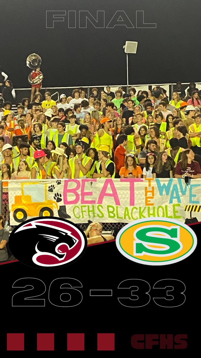 CFHS Football (@cfhsfootball_) on Twitter photo Great Game in the Forest just ultimately falling short 33-26. <a href="/SummervilleFB/">Summerville Football</a> gets a very hard fought victory. Great Game in the Forest just ultimately falling short 33-26. <a href="/SummervilleFB/">Summerville Football</a> gets a very hard fought victory.